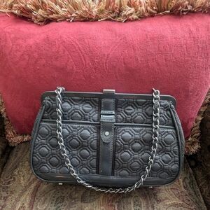 Vera Bradley Quilted & Patent Woven Chain Strap Handbag